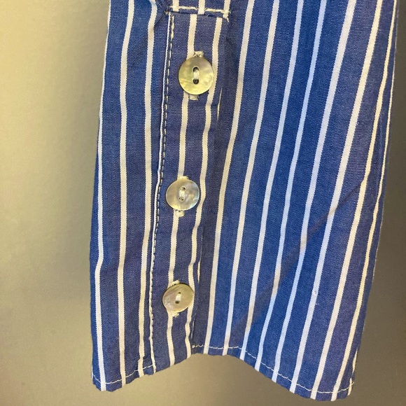 Lipslide unique wide-neck collared wrap button-up shirt size M - Picture 8 of 11